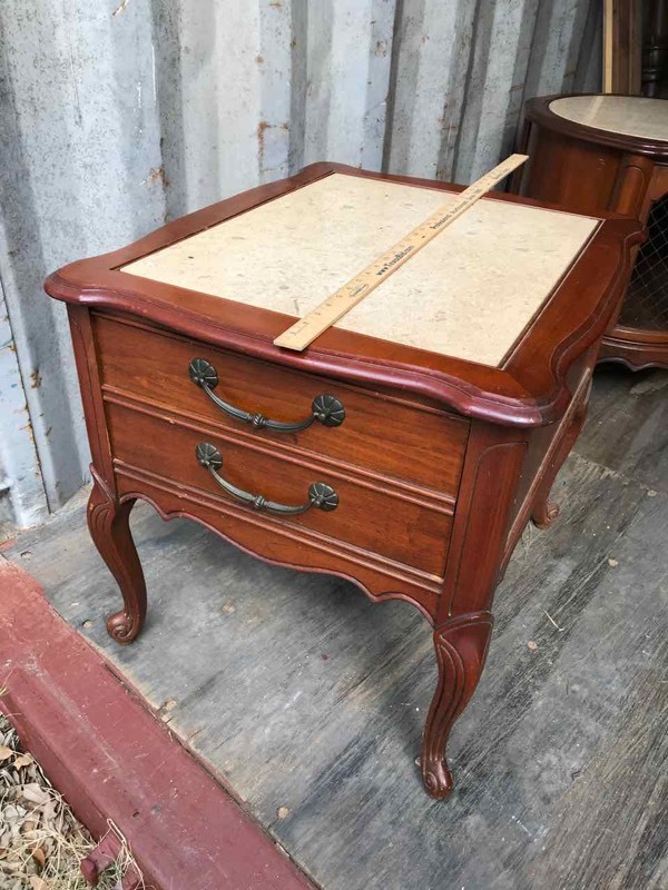 lot 281 image: Vintage Furniture Marble Top French Provincial Side Table