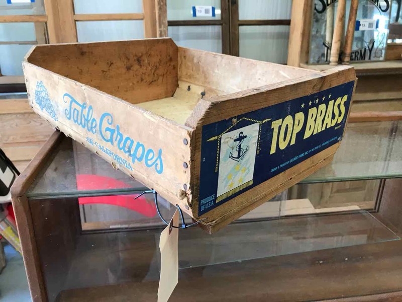 lot 681 image: Old Fruit Crate Top Brass