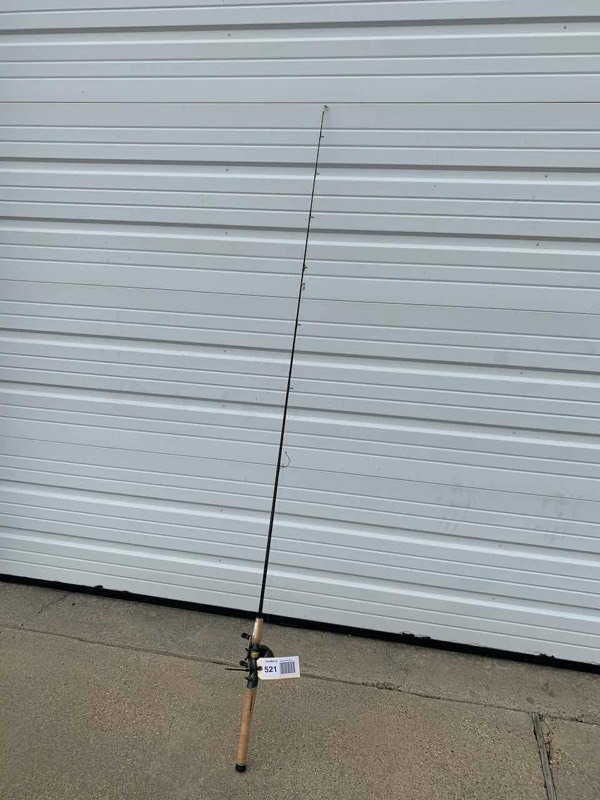 lot 521 image: Asset Forfeiture  RodReel  Shimano Curado bantam CU-200 (green), wBass Pro XPS Performance Graphite 66