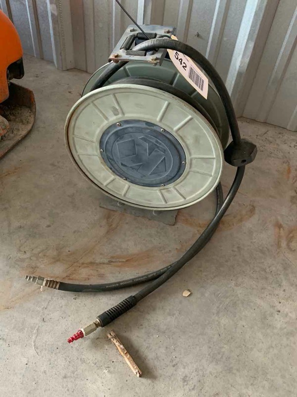 lot 542 image: Asset Forfeiture  Kobalt Pneumatic Hose reel, unknown length