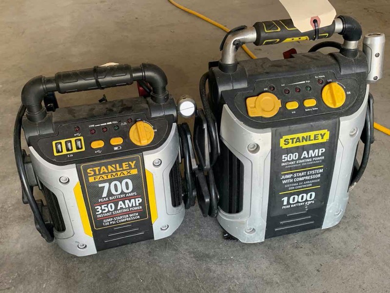 lot 560 image: Asset Forfeiture  (2) 12V Jump Boxes Stanley