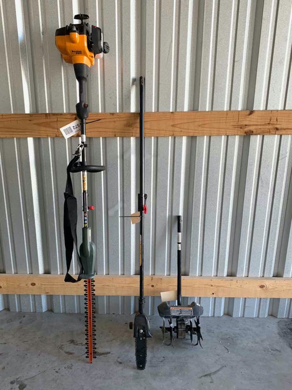 lot 572 image: Asset Forfeiture  Poulan Hedge Trimmer Model PP28, with 3 attachments