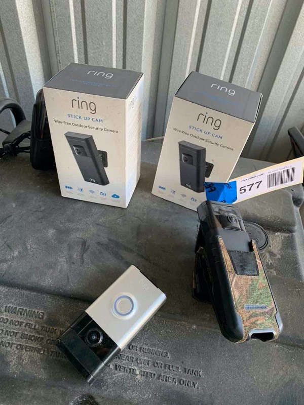 lot 577 image: Asset Forfeiture  (2) Ring Stick Up Cameras, and others