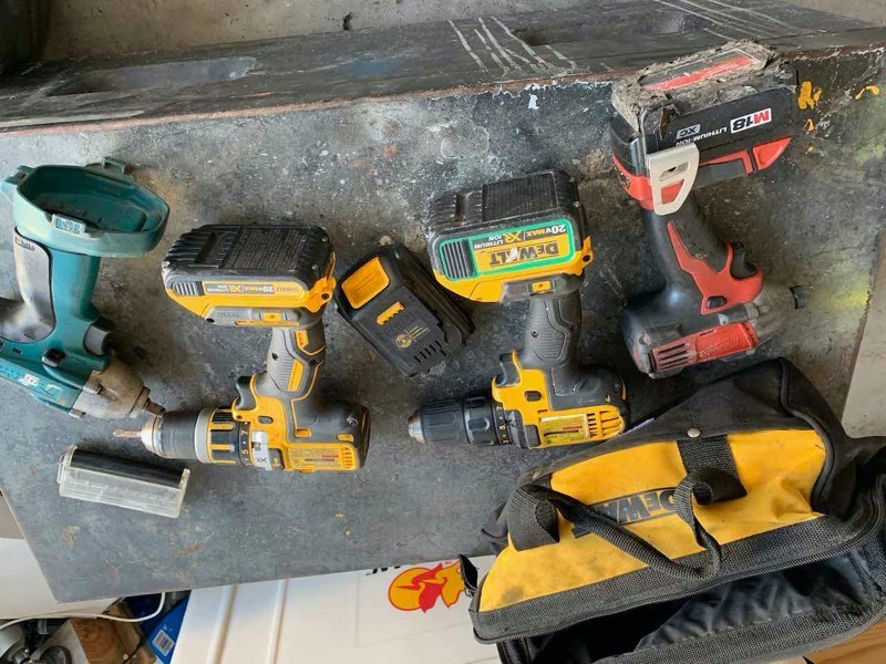 lot 590 image: Asset Forfeiture  Assorted Cordless Tools Dewalt, Makita, Milwaukee