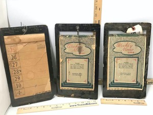 lot 507 image: (3) Antique Calenders 1944 Hill Country Beer, I.A. Kutzer, Texaco