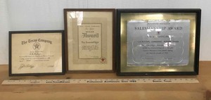 lot 512 image: (3) AntiqueVintage Texaco Recognition Certificates 1940, 1945, 1953