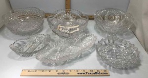 lot 529 image: (6) Cut Crystal Bowls