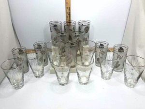 lot 531 image: Mid-Century Starburst & Leaf Highball Glasses