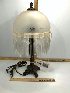 lot 588 image: (1) Lamp Bedroom with Beaded Tassel