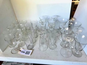 lot 596 image: Assorted Drinking Glasses, Wine Glasses, Etc.