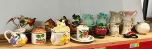 lot 609 image: Creamers, Sugars, Marmalade Jars