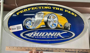 lot 622 image: Tin Sign Budnik Wheels