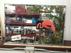 lot 624 image: Vintage Flamingo Mirror