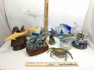 lot 706 image: Sea Creatures Whales, Dolphins, Crab, a John Perry Shark