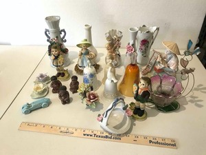 lot 707 image: Assortment Vases, Figurines, Bell, Etc.