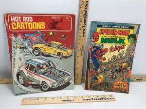 lot 642 image: CartoonComic Books  Hot Rod Cartoons 1971, Marvel Spider Man & Incredible Hulk supplement to the Express News