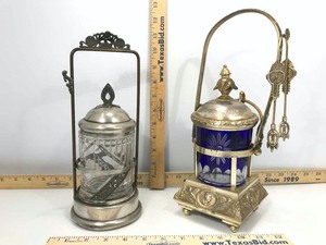 lot 667 image: (2) Antique Pickle Castors