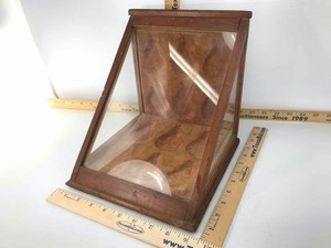 lot 802 image: Antique Slanted Front Display Cabinet