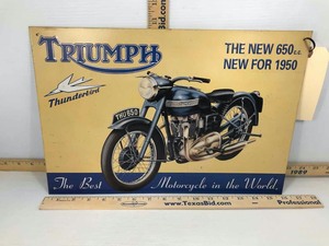 lot 841 image: Tin Sign Triumph Motorcycle