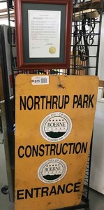 lot 875 image: Northrup Park Boerne Framed Resolution, Construction Sign