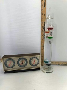 lot 887 image: Galileo Thermometer and a Weather Station (plastic)