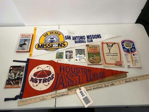 lot 892 image: Baseball Toothbrush, FlagsPennants, Books, Journal