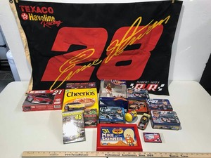 lot 900 image: Asst. Racing Flag, Cereal Box, Notebook, Action Figure, Etc.