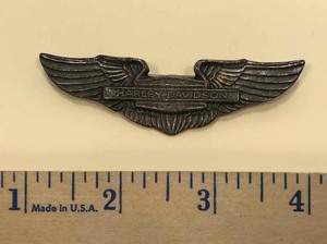 lot 909 image: Vintage Sterling Pin Harley Davidson Wings (ca. 1930s)