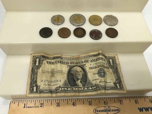 lot 919 image: Silver Certificate 1957 $1.00 Bill, Asst. Coins