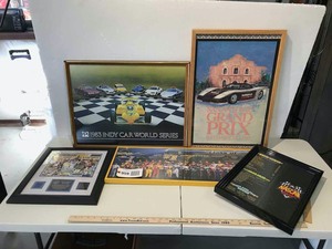 lot 959 image: Asst. Framed Racing ImagesPosters