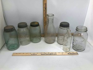 lot 979 image: Canning Jars, Milk Bottle