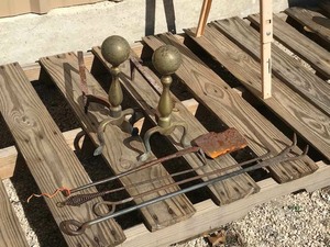 lot 989 image: Fireplace Tools and Andirons