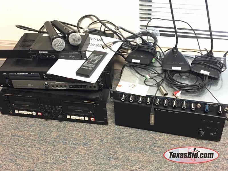 lot 19 image: Sound Equipment  Misc. Shure and other sound equipment for meeting room.