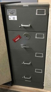 lot 9 image: Mosler GSA Approved File Safe Cabinet, Missing lock HEAVY,  Forklift available to assist with loading