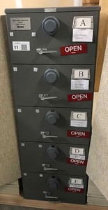 lot 11 image: Mosler GSA Approved Five Drawer File Safe Cabinet, Lock on each drawer HEAVY  Forklift available to assist with loading