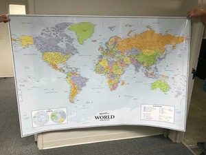 lot 15 image: World map, laminated