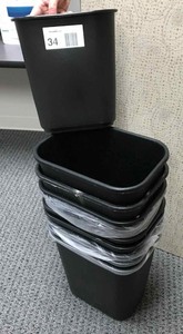 lot 34 image: Office Supplies  (9) Plastic Waste Recepticals