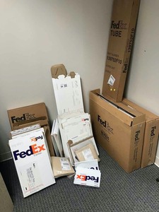 lot 39 image: Office Supplies  Packing Boxes and Envelopes, mostly FedEx