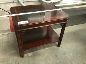lot 14 image: End Table with Marquetry Inlay