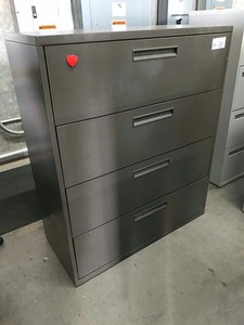 lot 23 image: Metal Four-Drawer Legal Lateral File