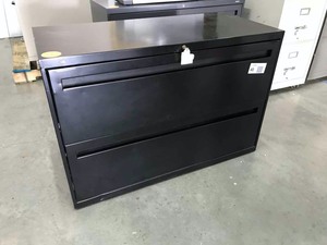 lot 40 image: Hon Two-Drawer Lateral File, LetterLegal, with Key, Black