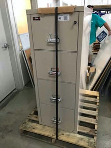 lot 45 image: Fire King Four-Drawer Fire File, Model FL-2009205109, Has Key