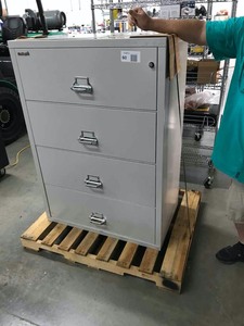 lot 60 image: Fire King Four-Drawer Fire Proof File Cabinet (H-E-A-V-Y) Has Keys Model N58769