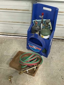 lot 69 image: Uni-Weld Plumbers Torch Kit OxyAcy with Gauges, Torch, Hose