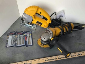 lot 75 image: Dewalt Angle Grinder, 4.5in, Jig Saw