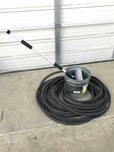 lot 97 image: (2) Hoses, (2) Buckets, Brush