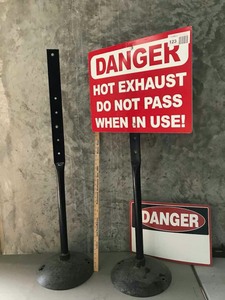 lot 123 image: (2) Danger Signs with Stands