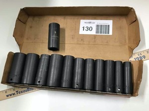 lot 130 image: Impact Sockets Deep 12 dr., 12 - 1-18 in.