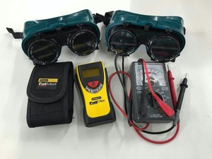 lot 228 image: Welding Goggles, Multi-Tester, Stanley Fat Max Laser Ruler