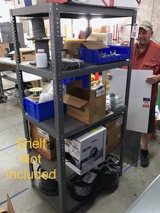 lot 286 image: Lot of assorted Cat 6, Cat 5 and other wirecable, shelf unit not included